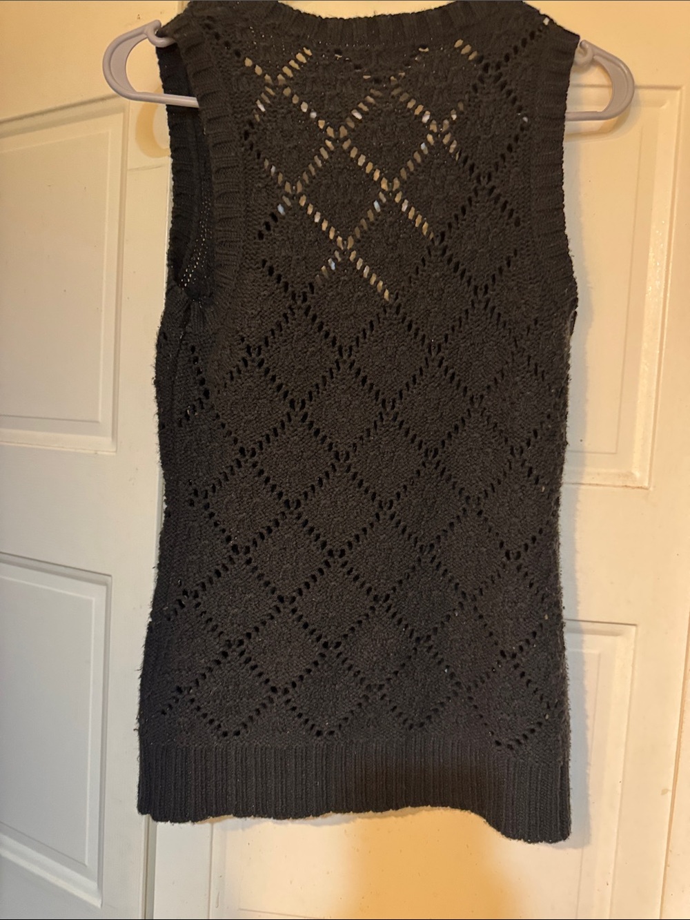 Express Women's Charcoal Open-Knit Vest - Picture 2 of 3